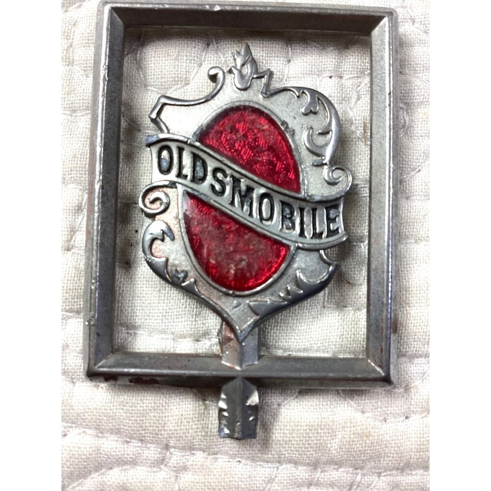 Vintage Oldsmobile Car Hood Ornament Red*Silver*Classic Automotive Collectible